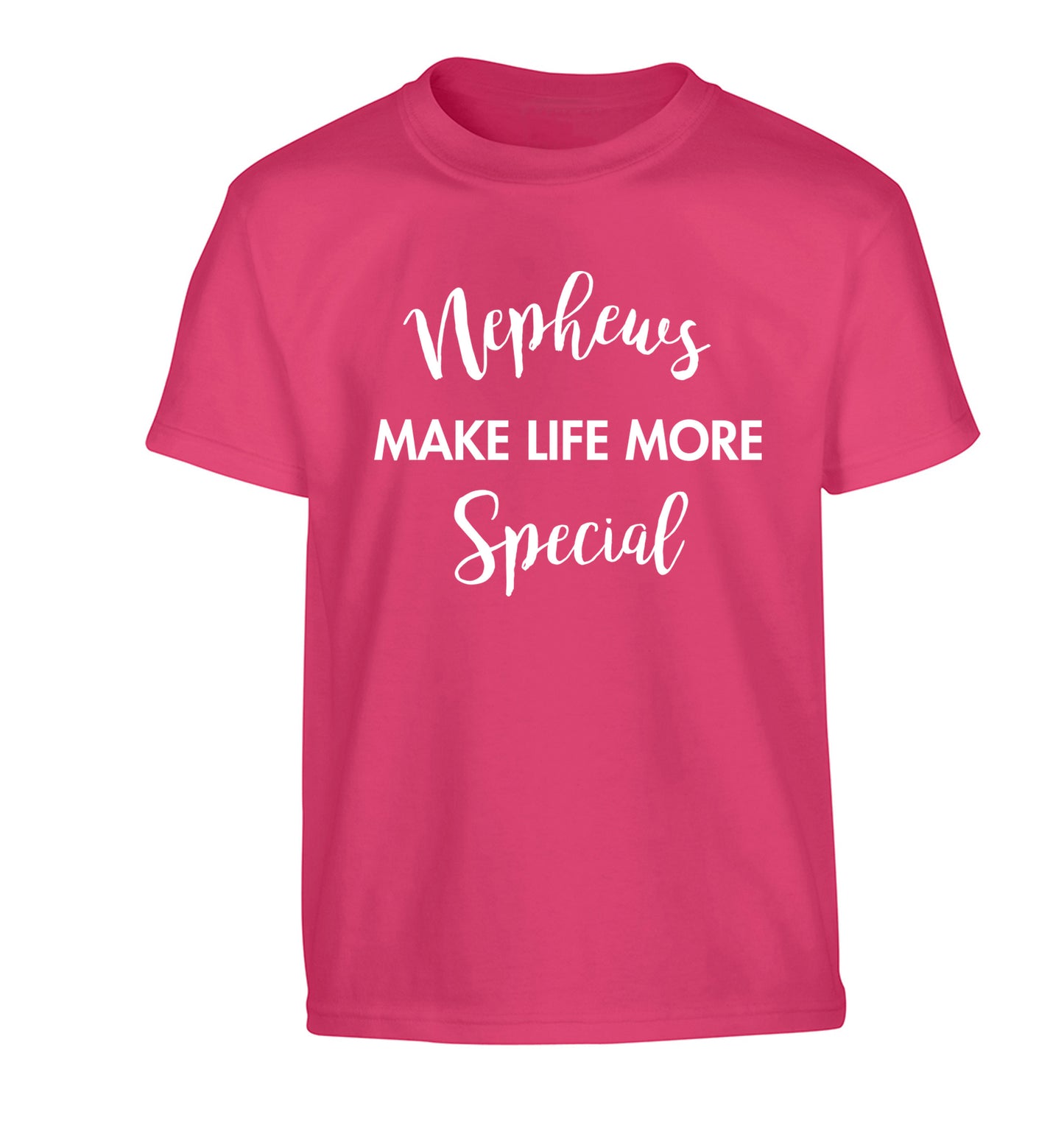 Nephews make life more special Children's pink Tshirt 12-14 Years