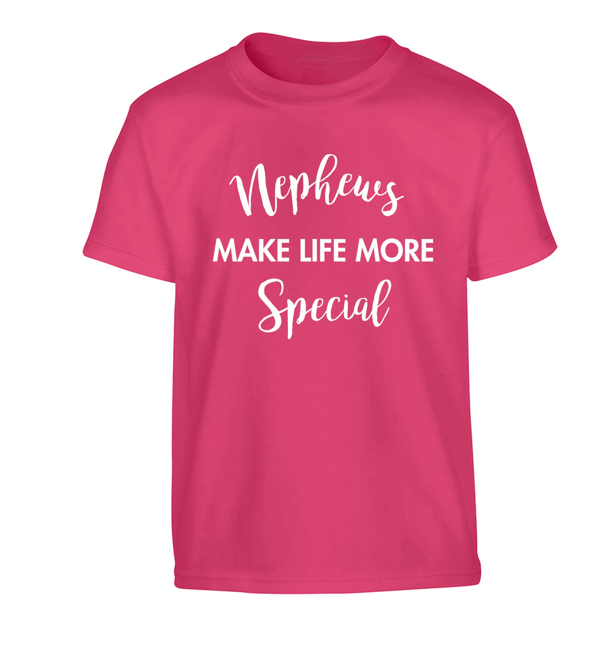 Nephews make life more special Children's pink Tshirt 12-14 Years