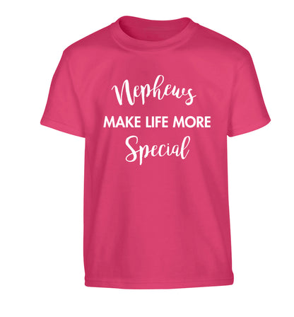 Nephews make life more special Children's pink Tshirt 12-14 Years