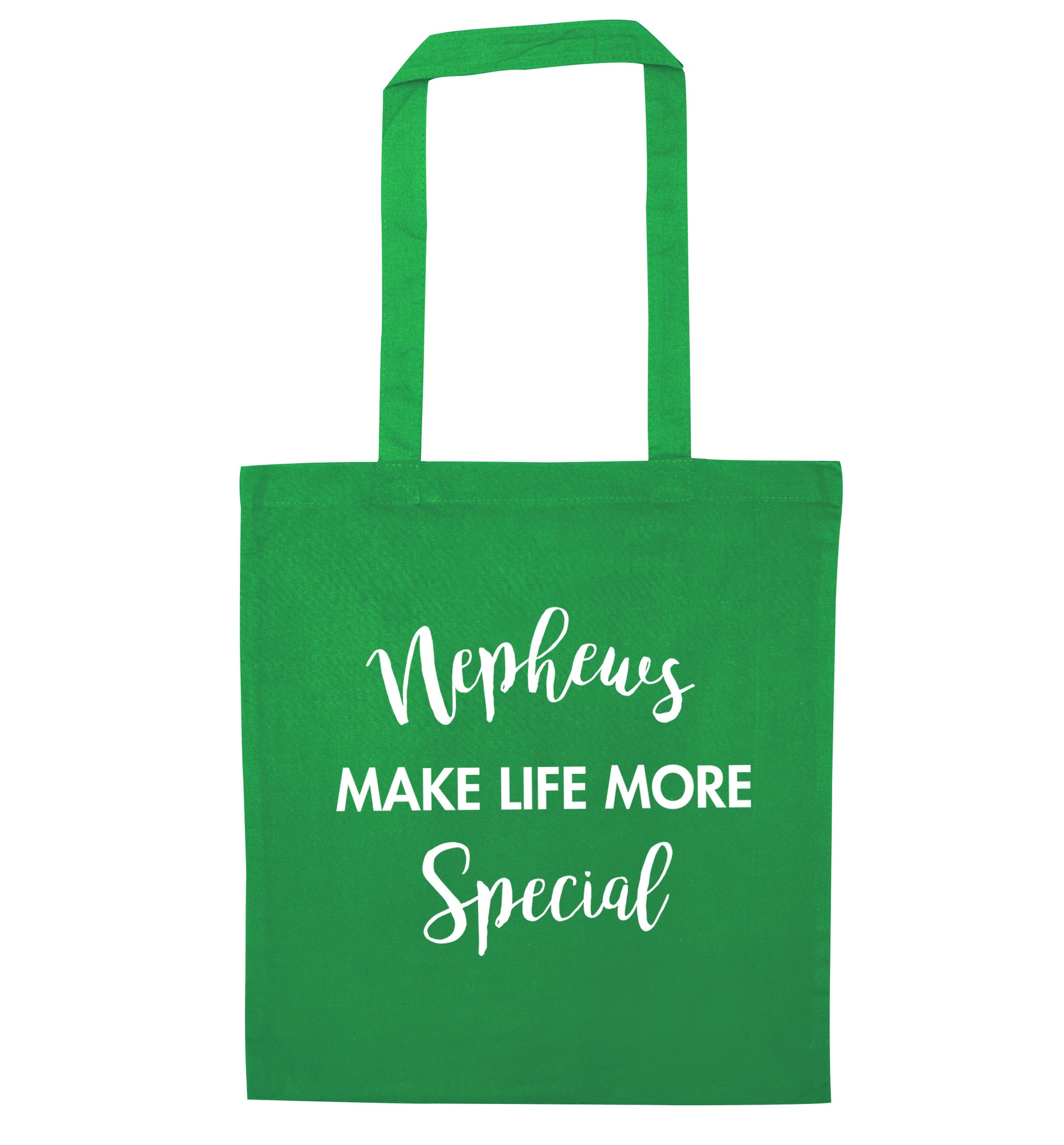 Nephews make life more special green tote bag