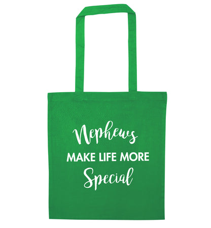 Nephews make life more special green tote bag