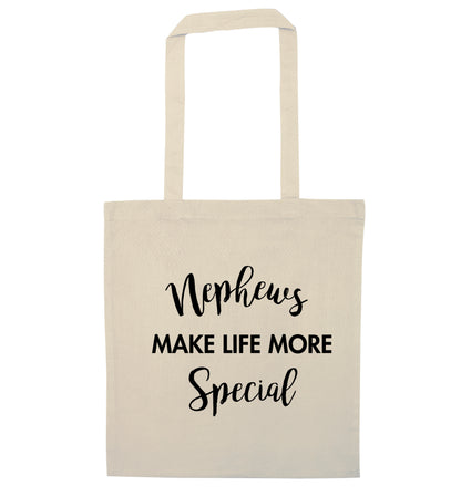 Nephews make life more special natural tote bag