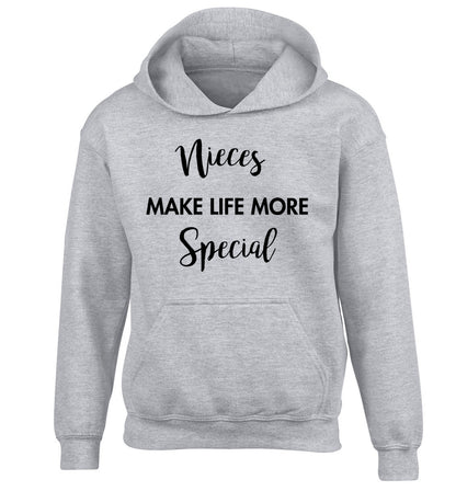 Nieces make life more special children's grey hoodie 12-14 Years
