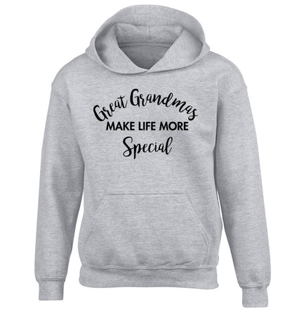 Great Grandmas make life more special children's grey hoodie 12-14 Years