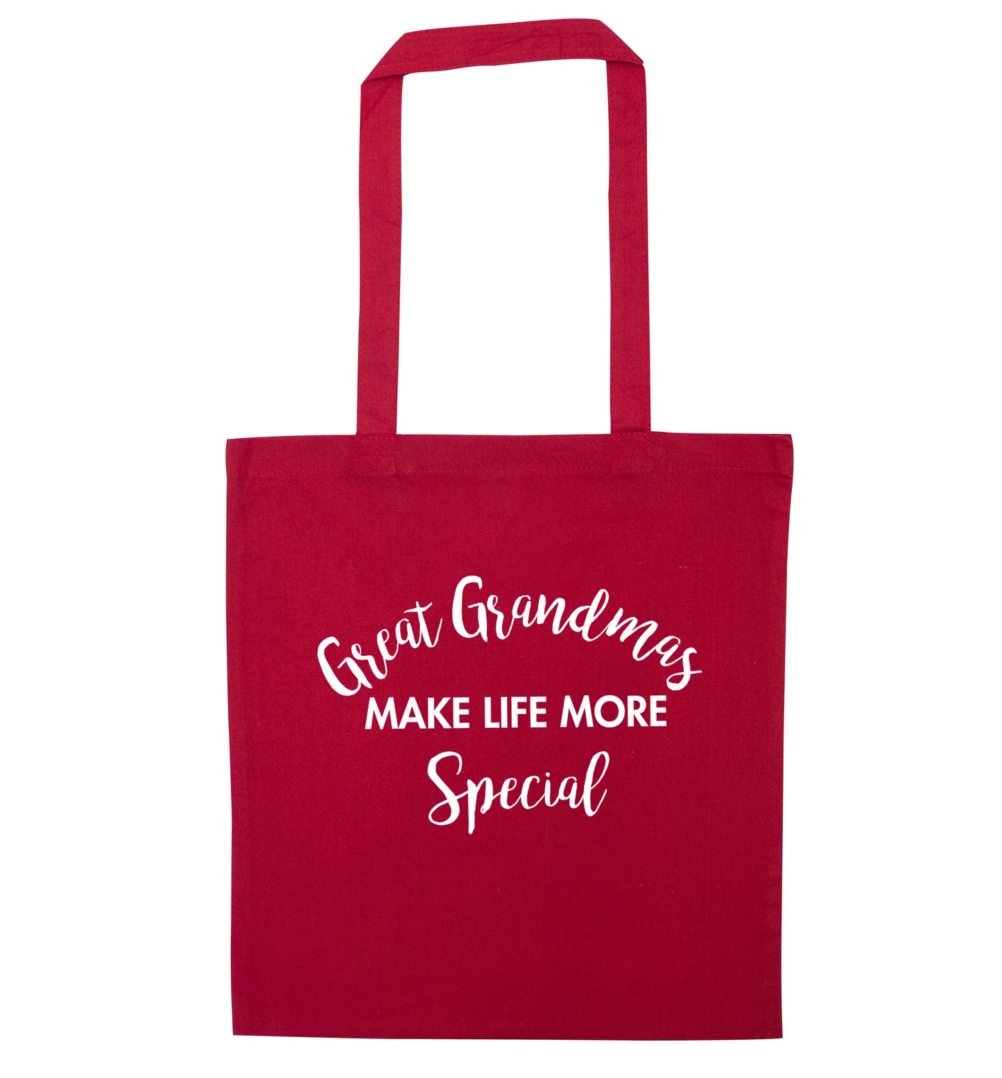 Great Grandmas make life more special red tote bag