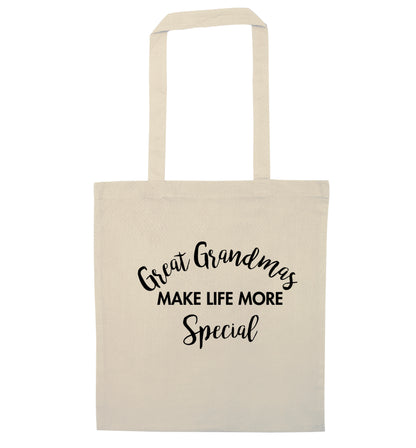 Great Grandmas make life more special natural tote bag