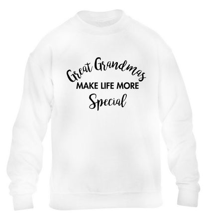 Great Grandmas make life more special children's white sweater 12-14 Years