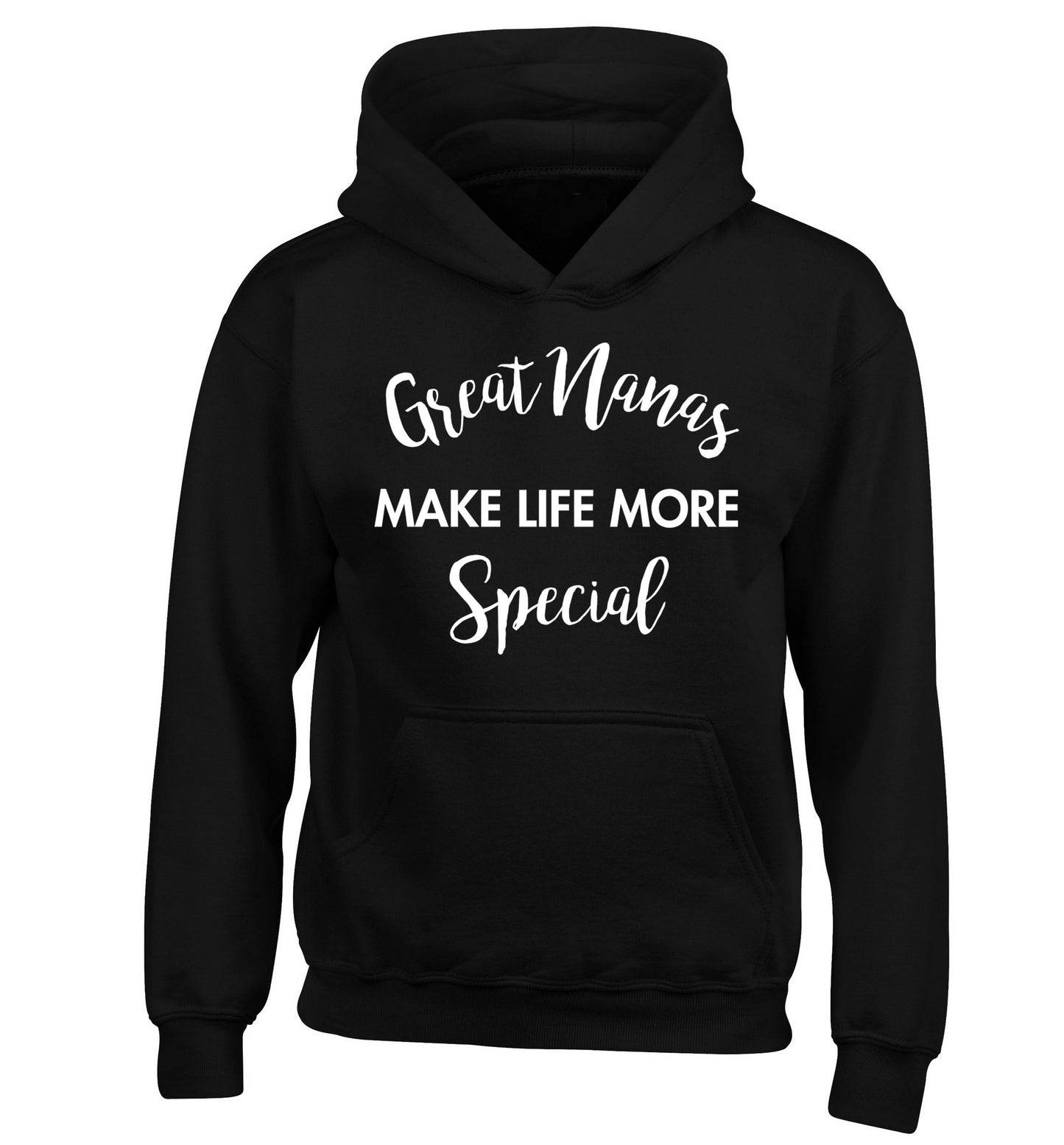 Great nanas make life more special children's black hoodie 12-14 Years