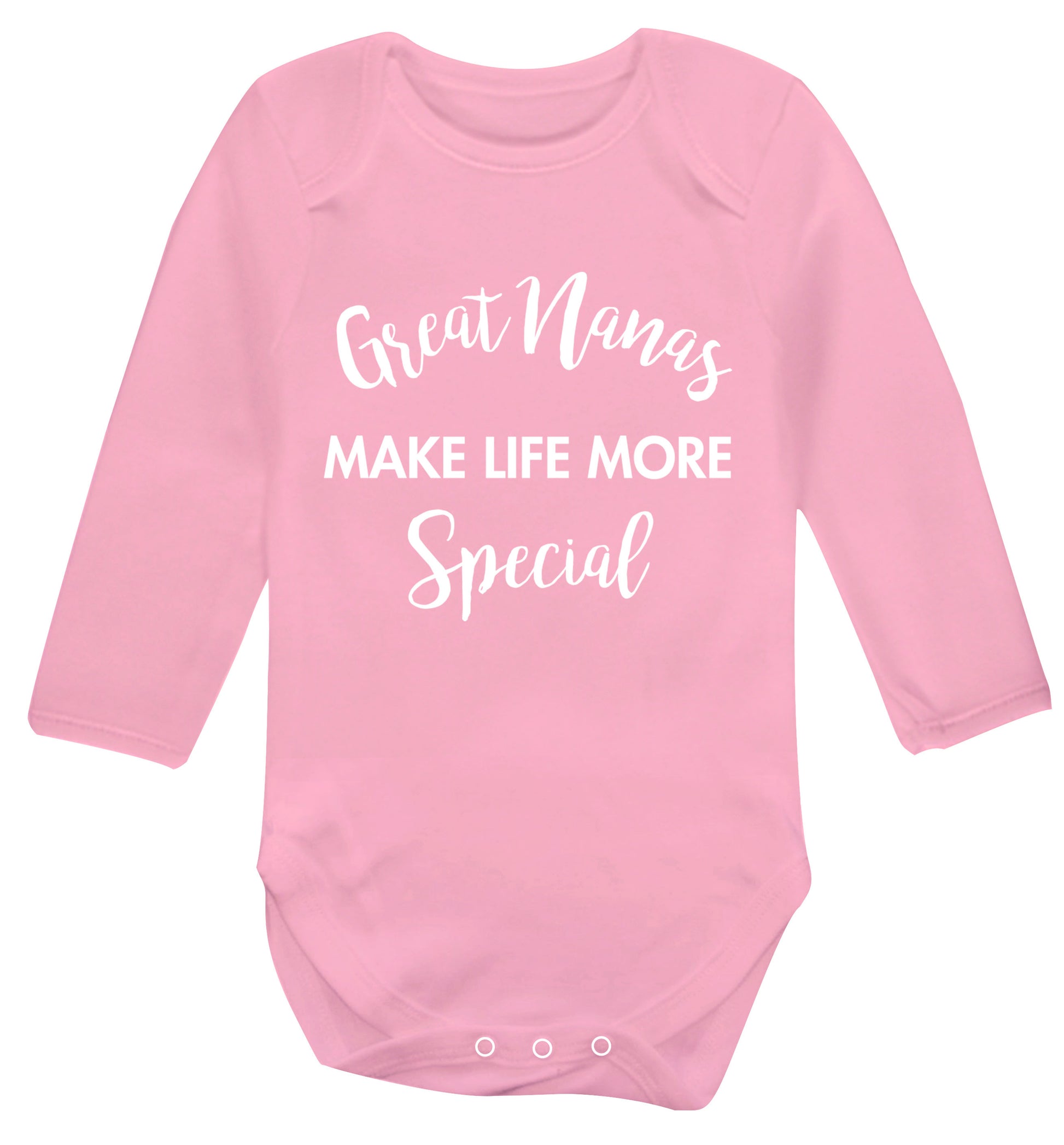 Great nanas make life more special Baby Vest long sleeved pale pink 6-12 months
