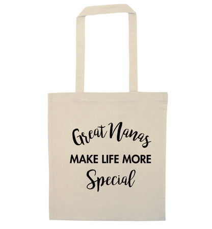 Great nanas make life more special natural tote bag