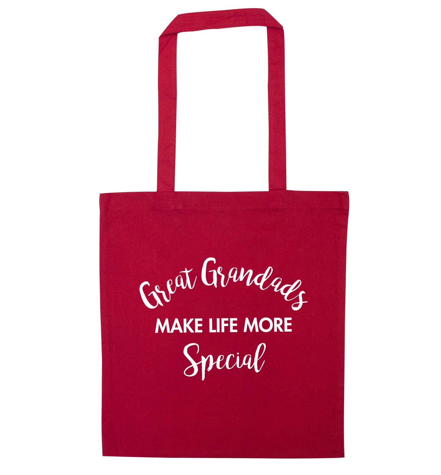 Great Grandads make life more special red tote bag