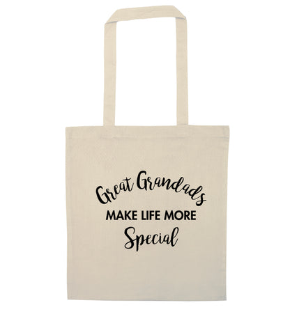 Great Grandads make life more special natural tote bag