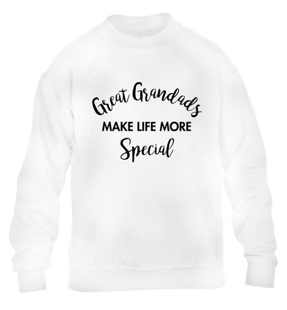 Great Grandads make life more special children's white sweater 12-14 Years
