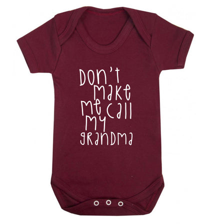 Don't make me call my grandma Baby Vest maroon 18-24 months