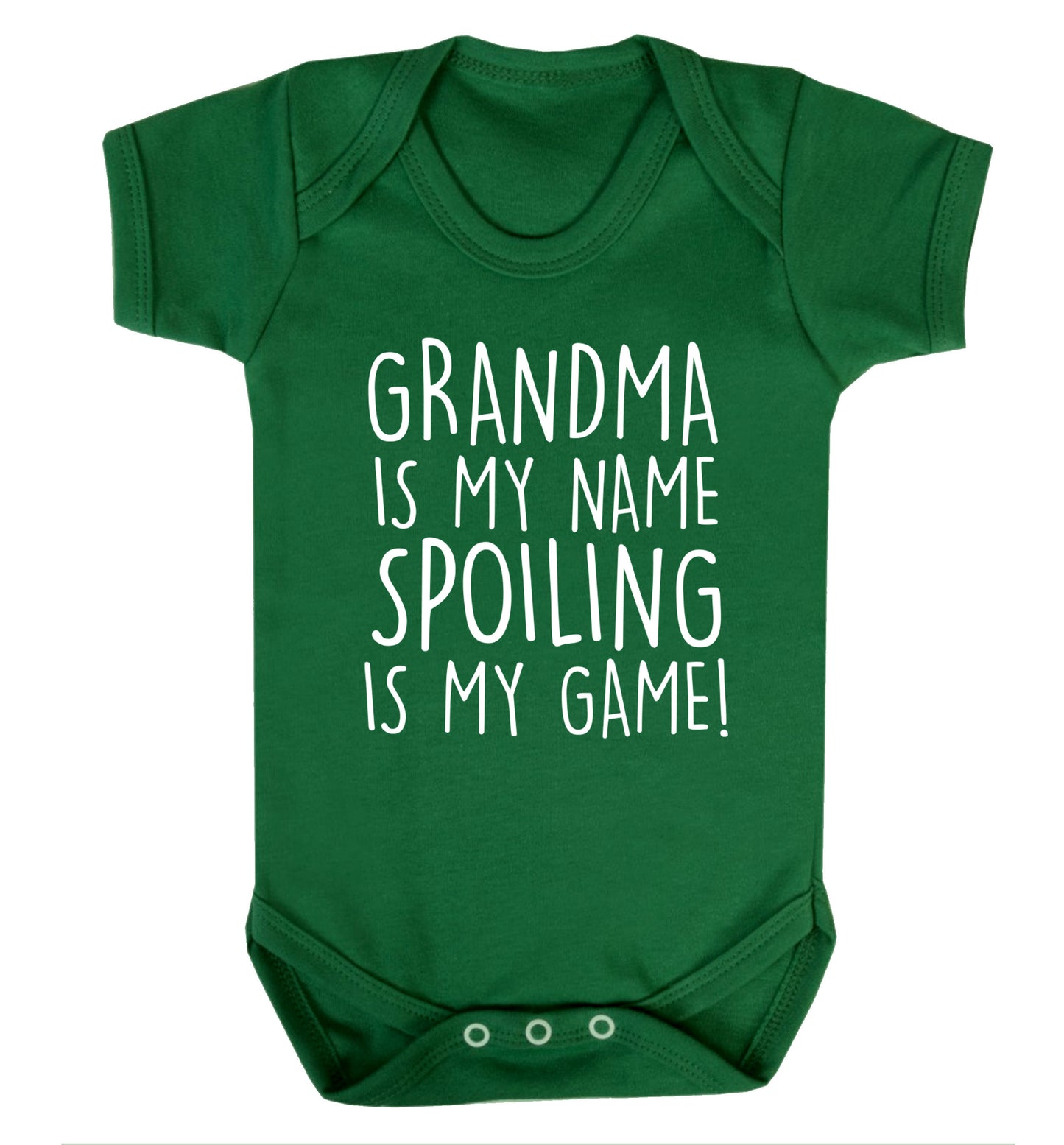 Grandma is my name, spoiling is my game Baby Vest green 18-24 months