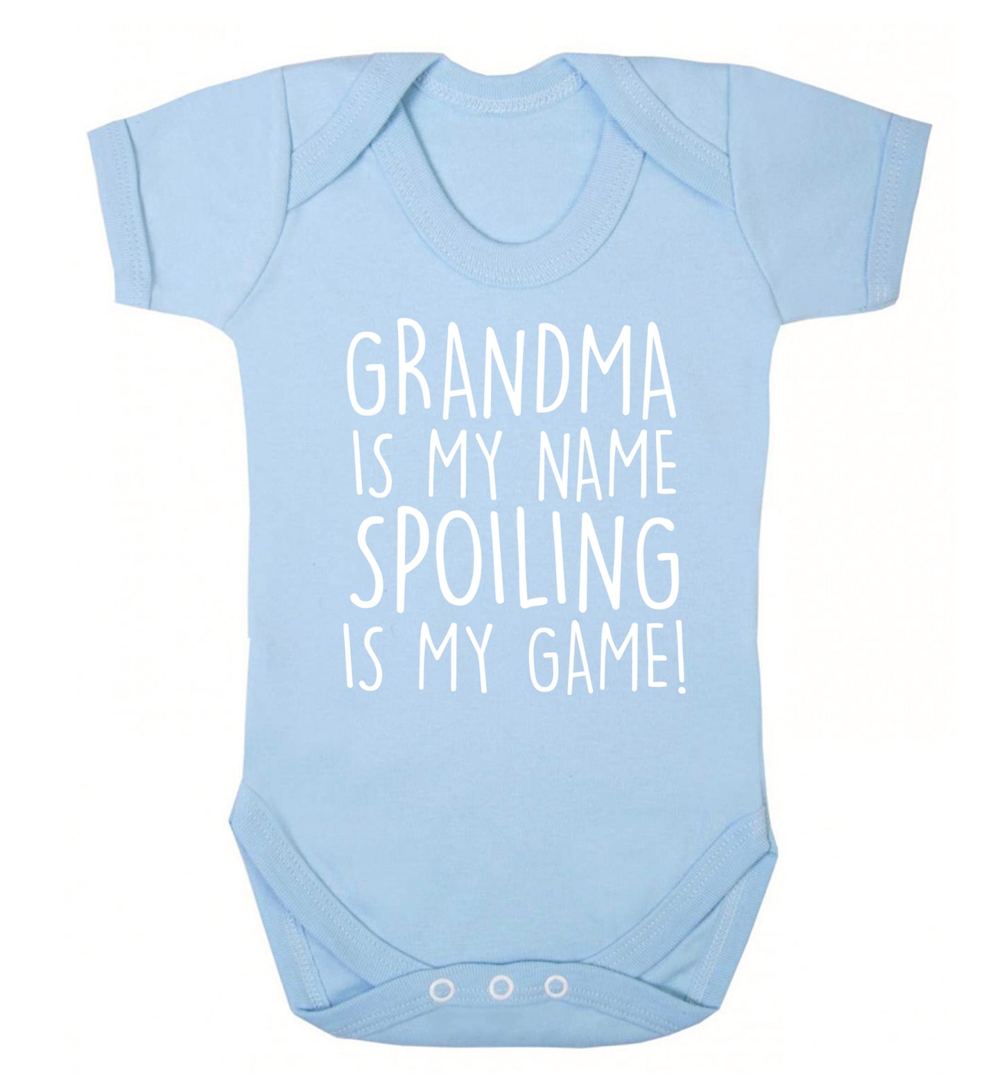 Grandma is my name, spoiling is my game Baby Vest pale blue 18-24 months