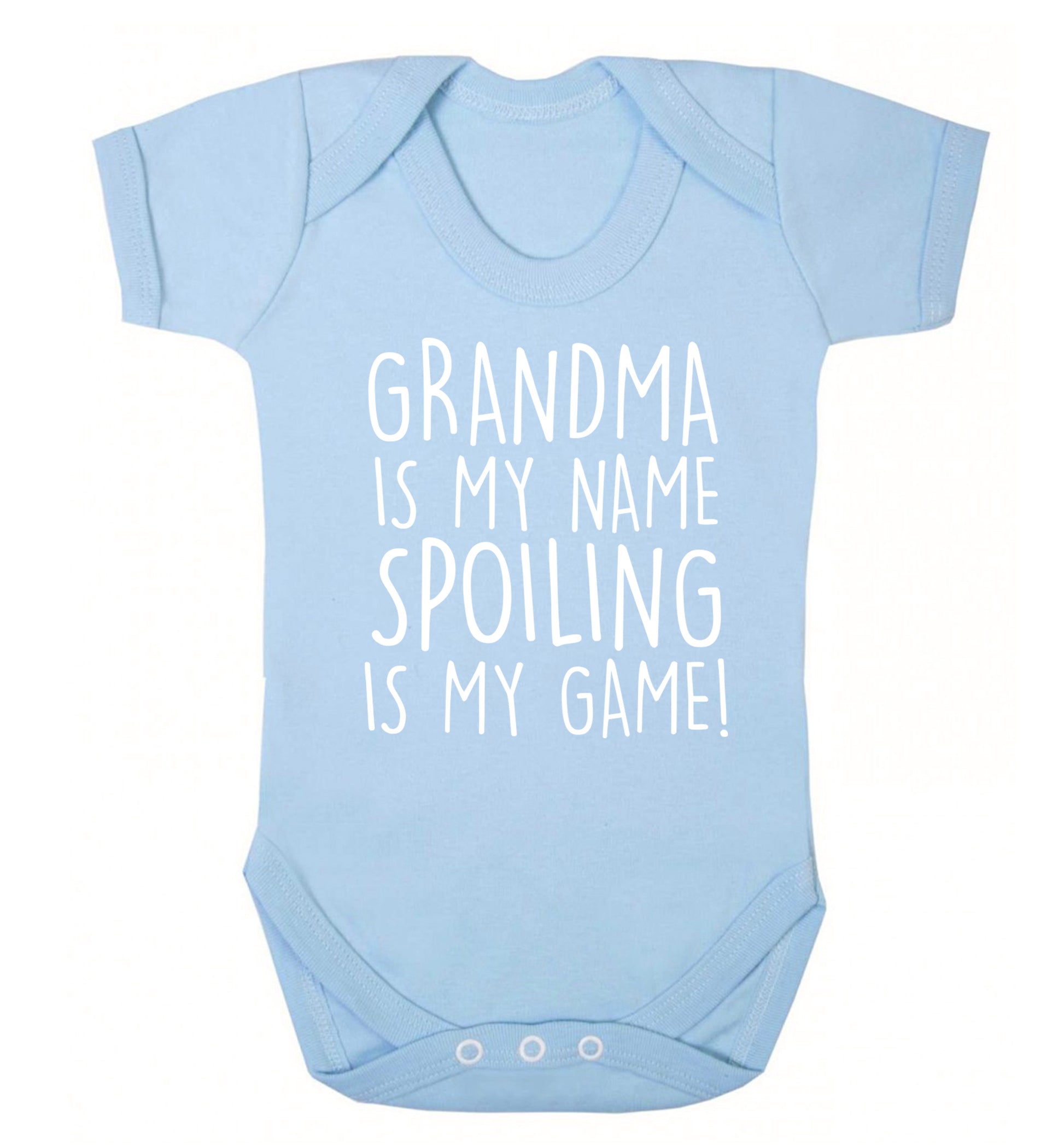 Grandma is my name, spoiling is my game Baby Vest pale blue 18-24 months