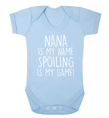 Nana is my name, spoiling is my game Baby Vest pale blue 18-24 months