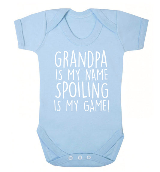 Grandpa is my name, spoiling is my game Baby Vest pale blue 18-24 months