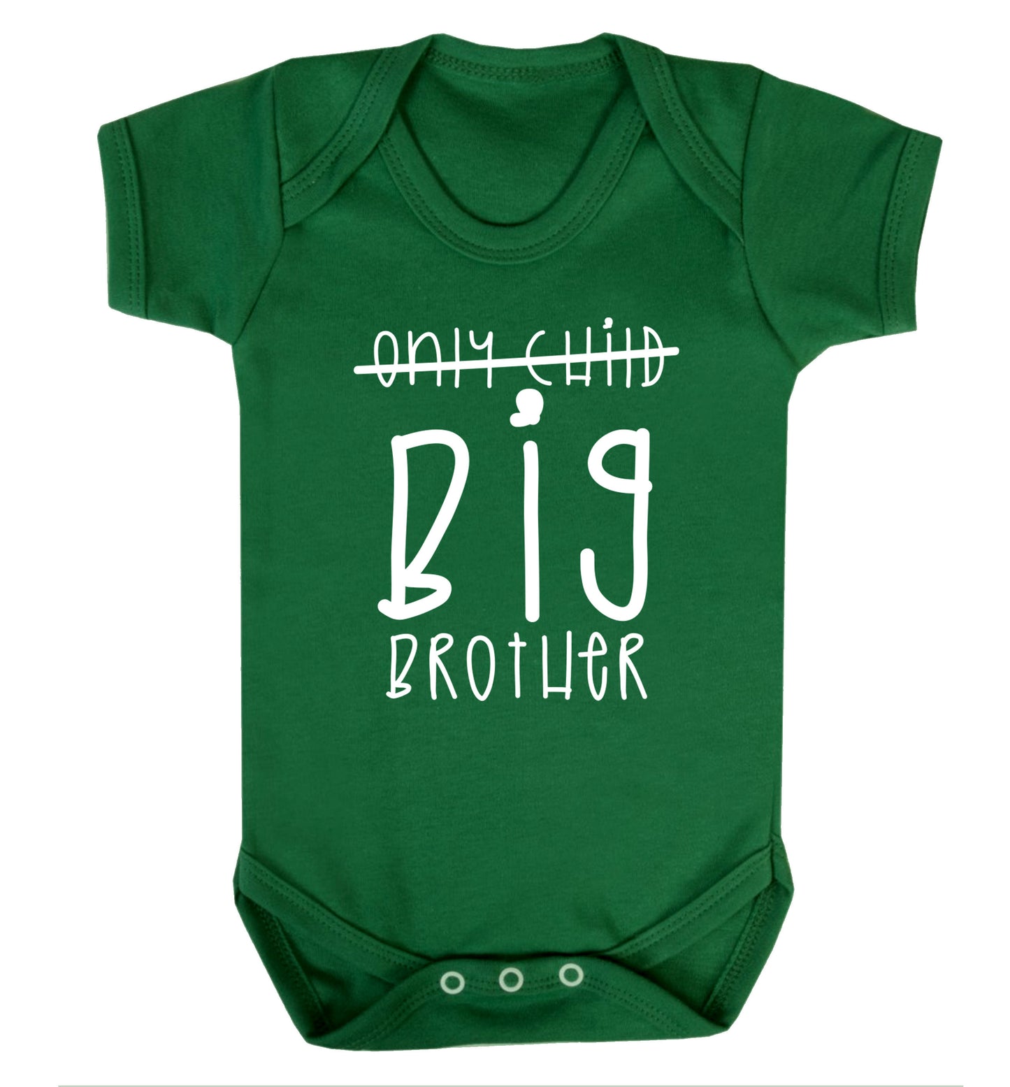 Only child big brother Baby Vest green 18-24 months
