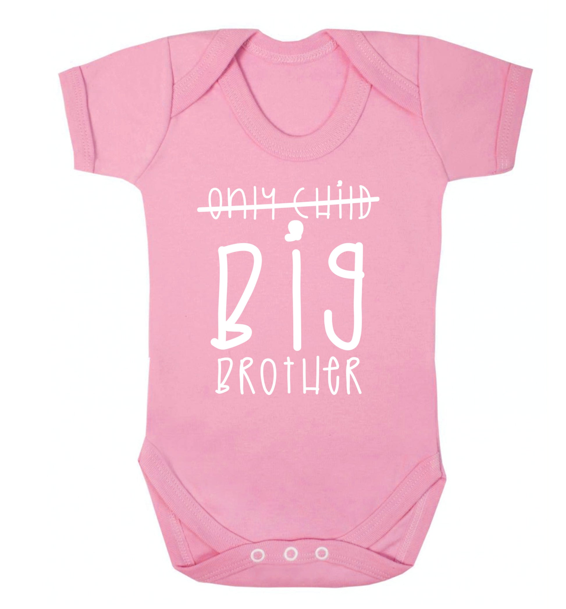 Only child big brother Baby Vest pale pink 18-24 months