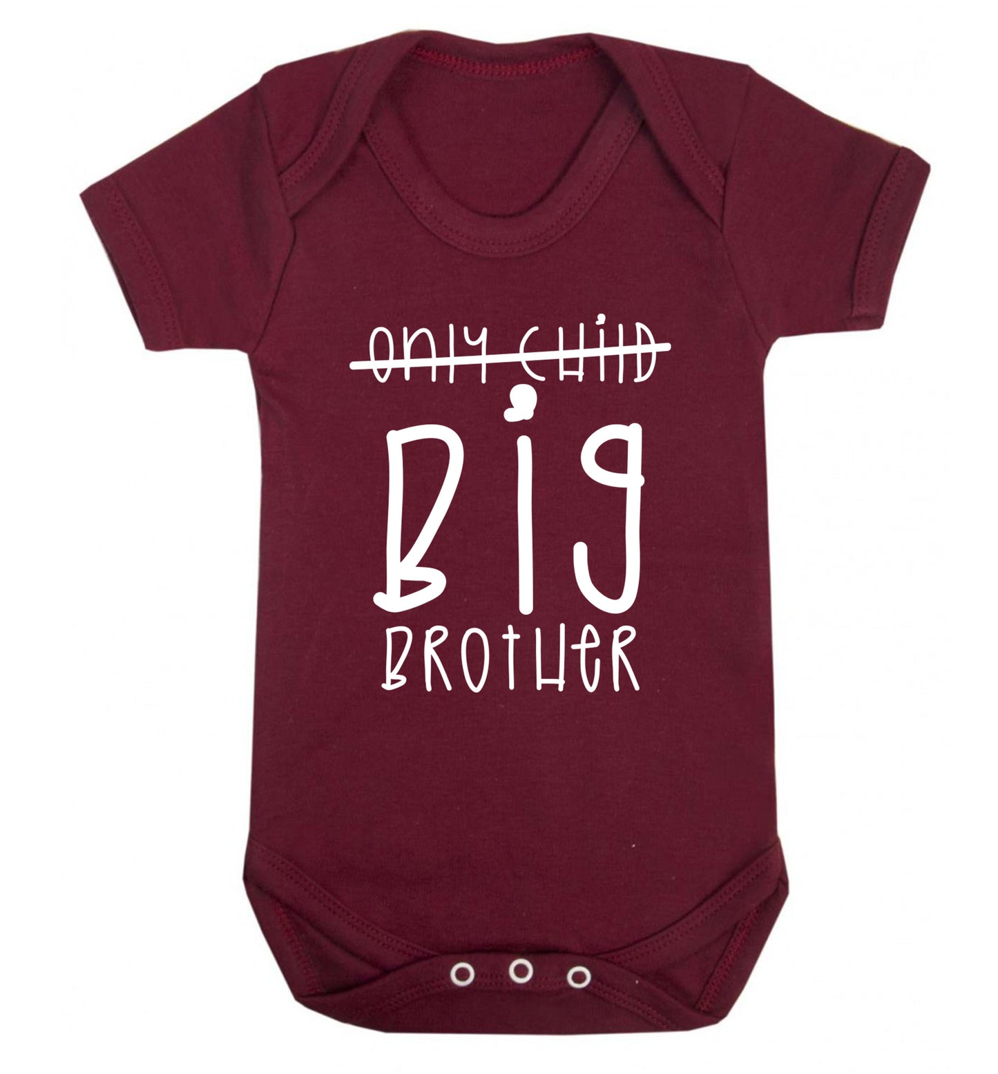 Only child big brother Baby Vest maroon 18-24 months
