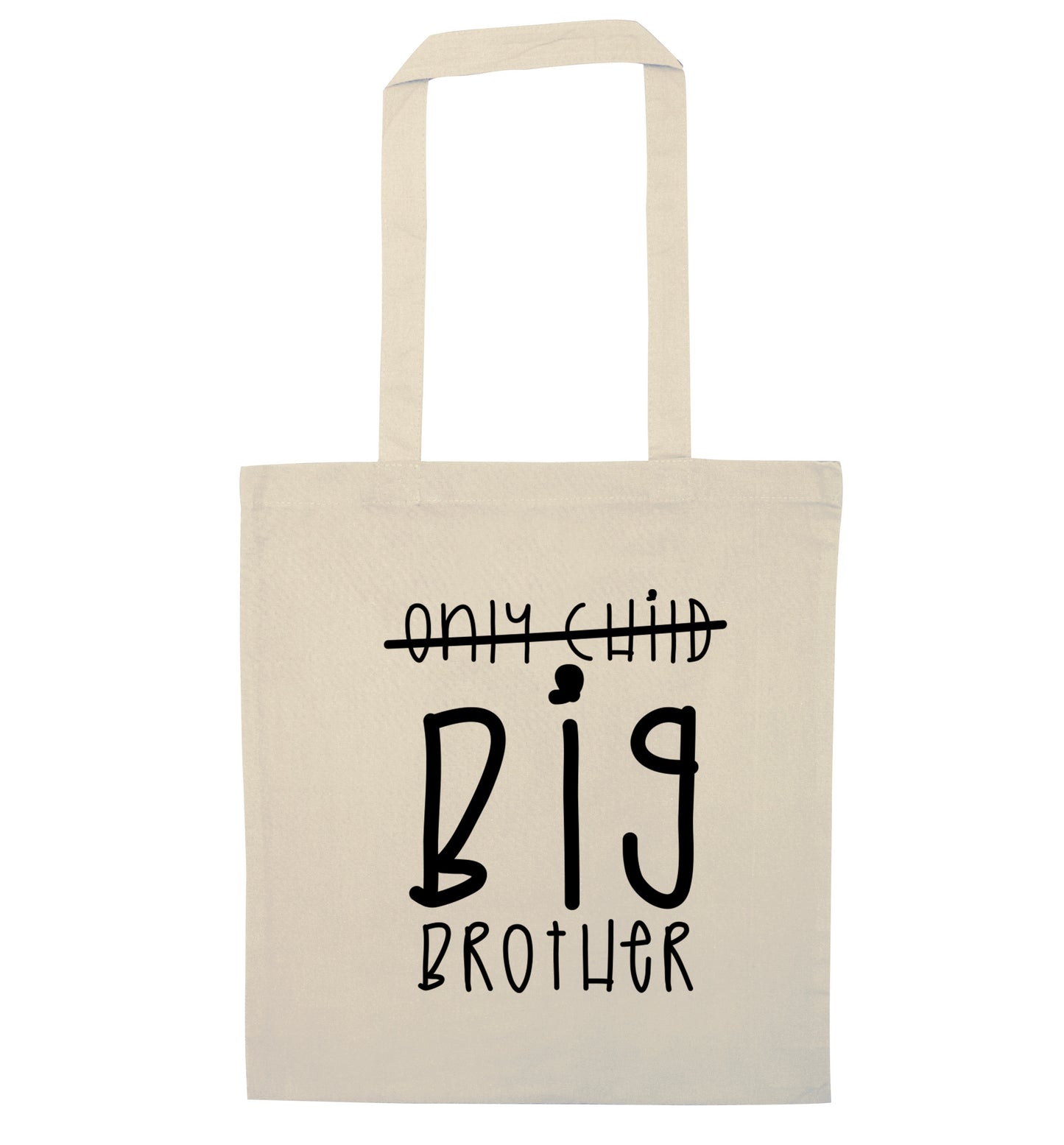 Only child big brother natural tote bag