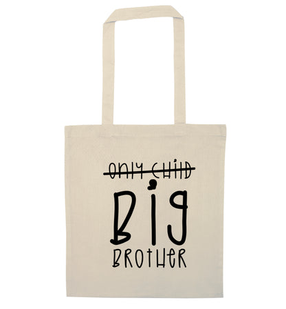 Only child big brother natural tote bag