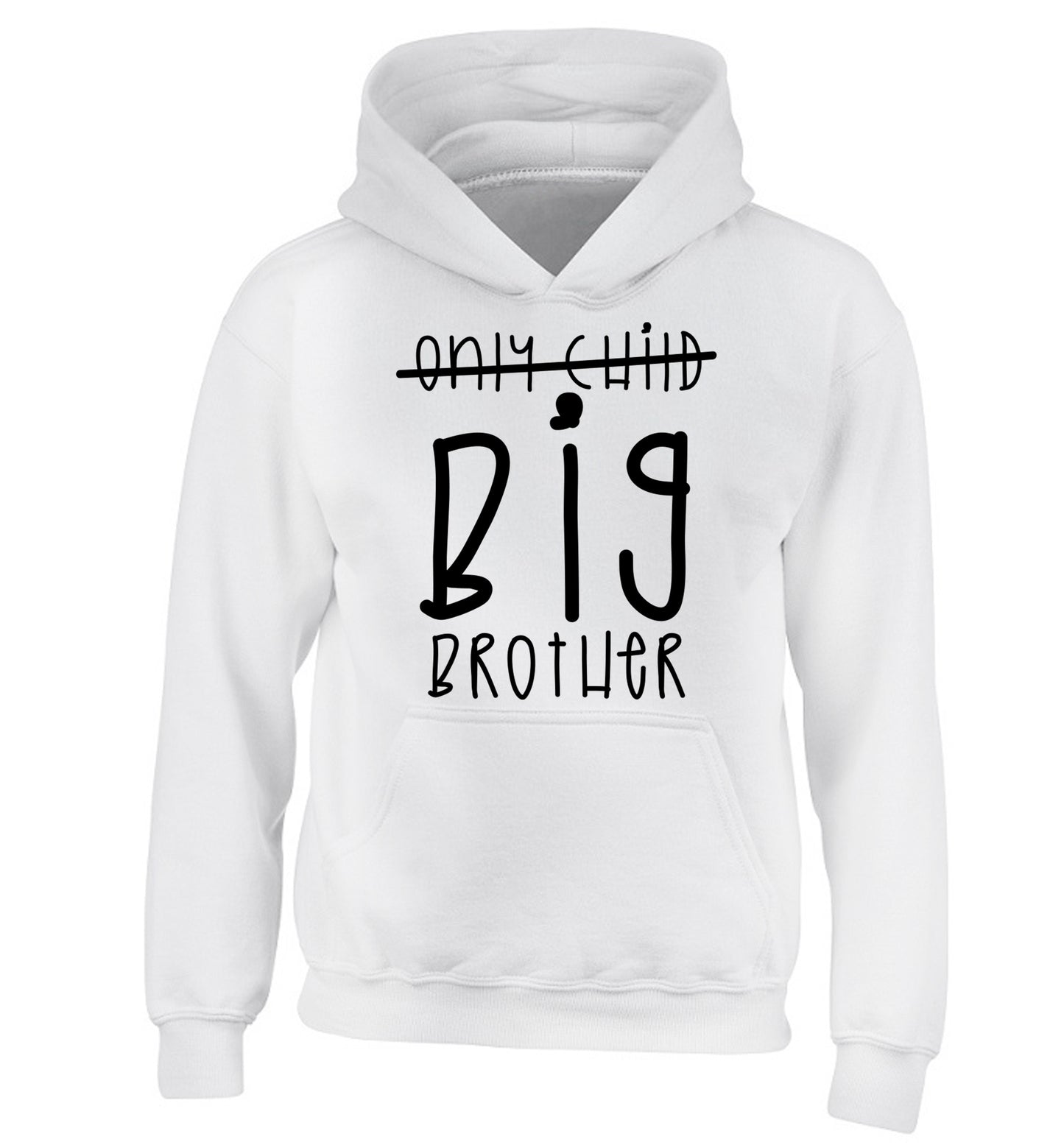 Only child big brother children's white hoodie 12-14 Years