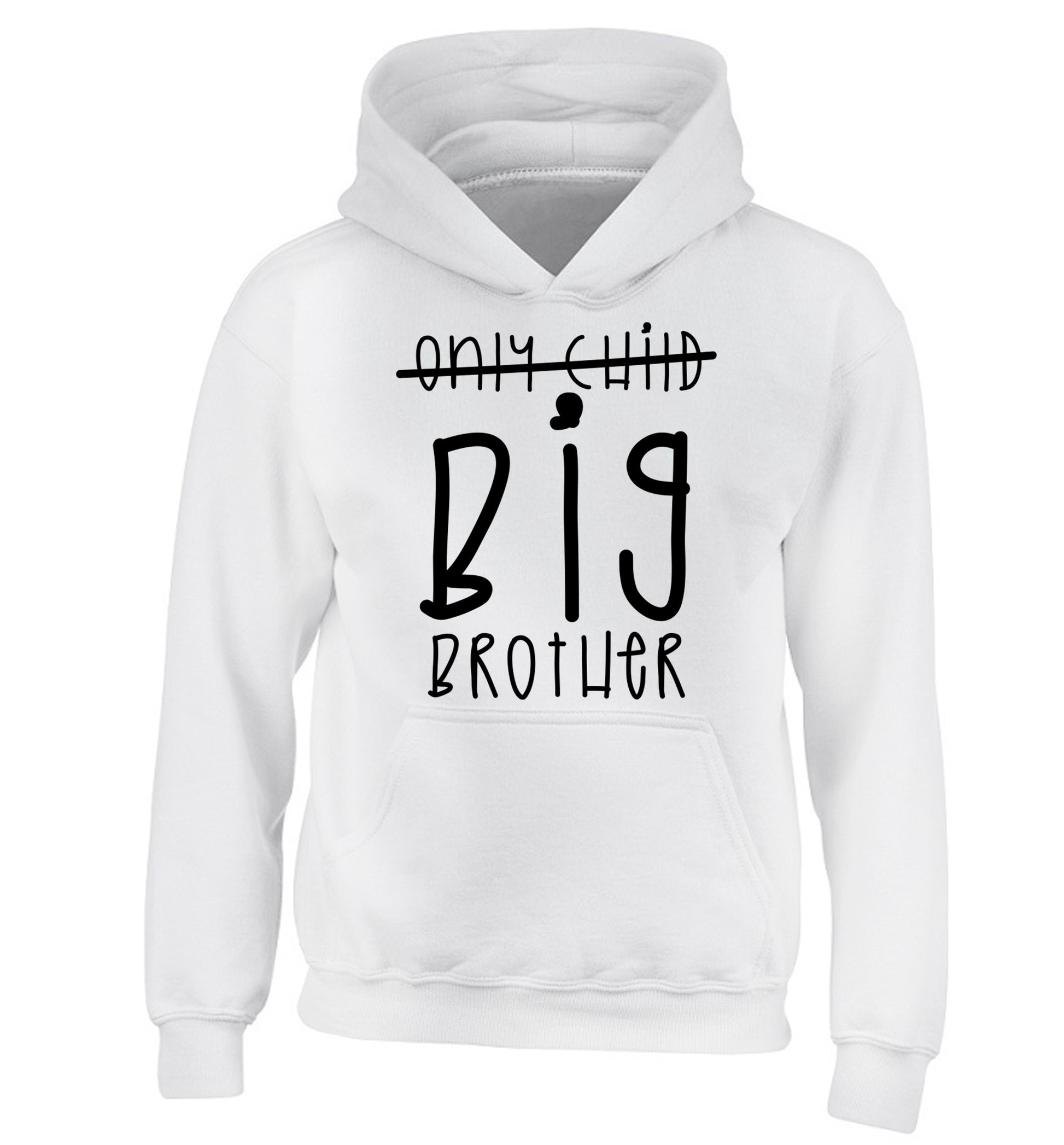 Only child big brother children's white hoodie 12-14 Years