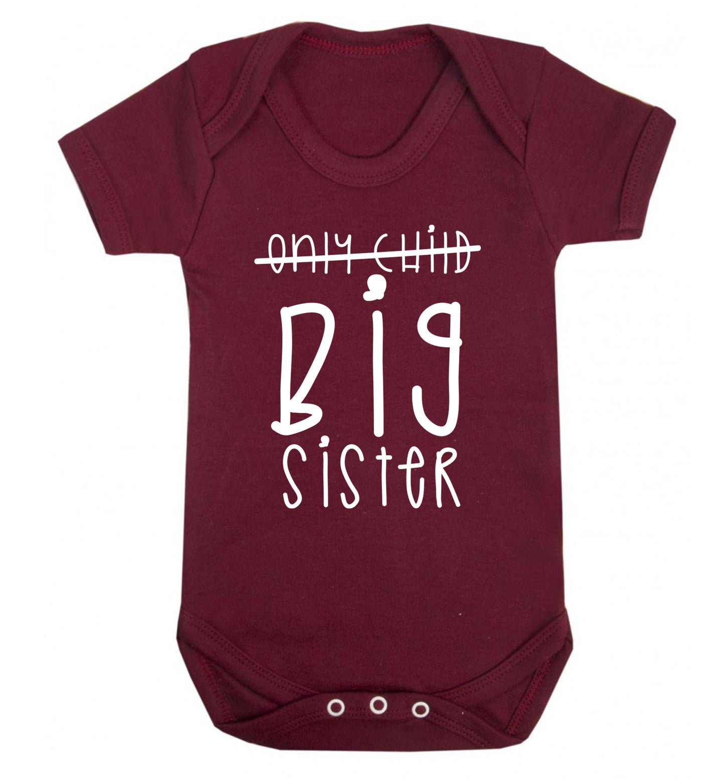 Only child big sister Baby Vest maroon 18-24 months