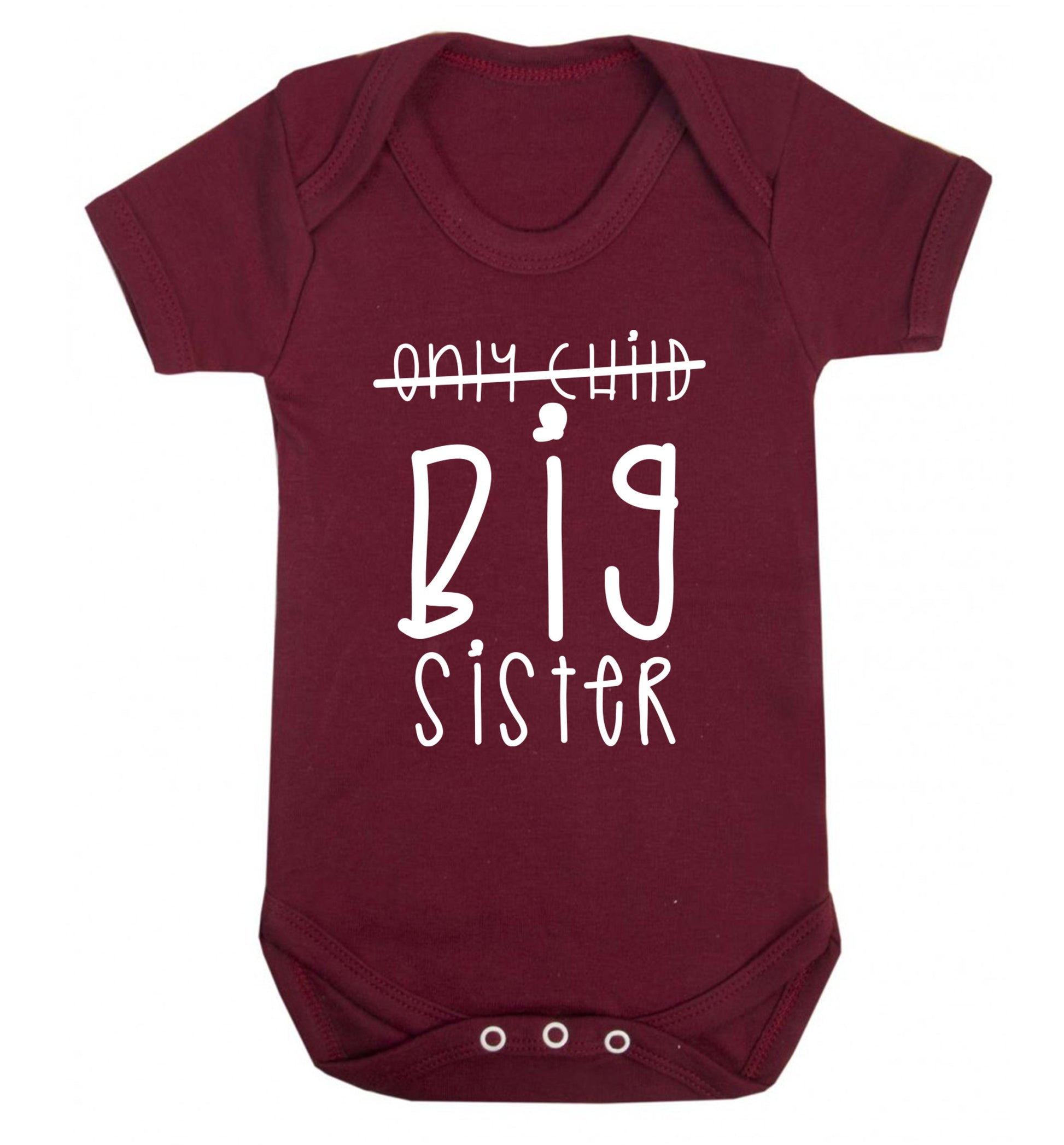 Only child big sister Baby Vest maroon 18-24 months