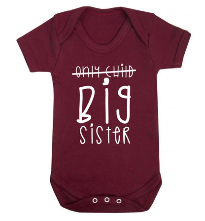 Only child big sister Baby Vest maroon 18-24 months