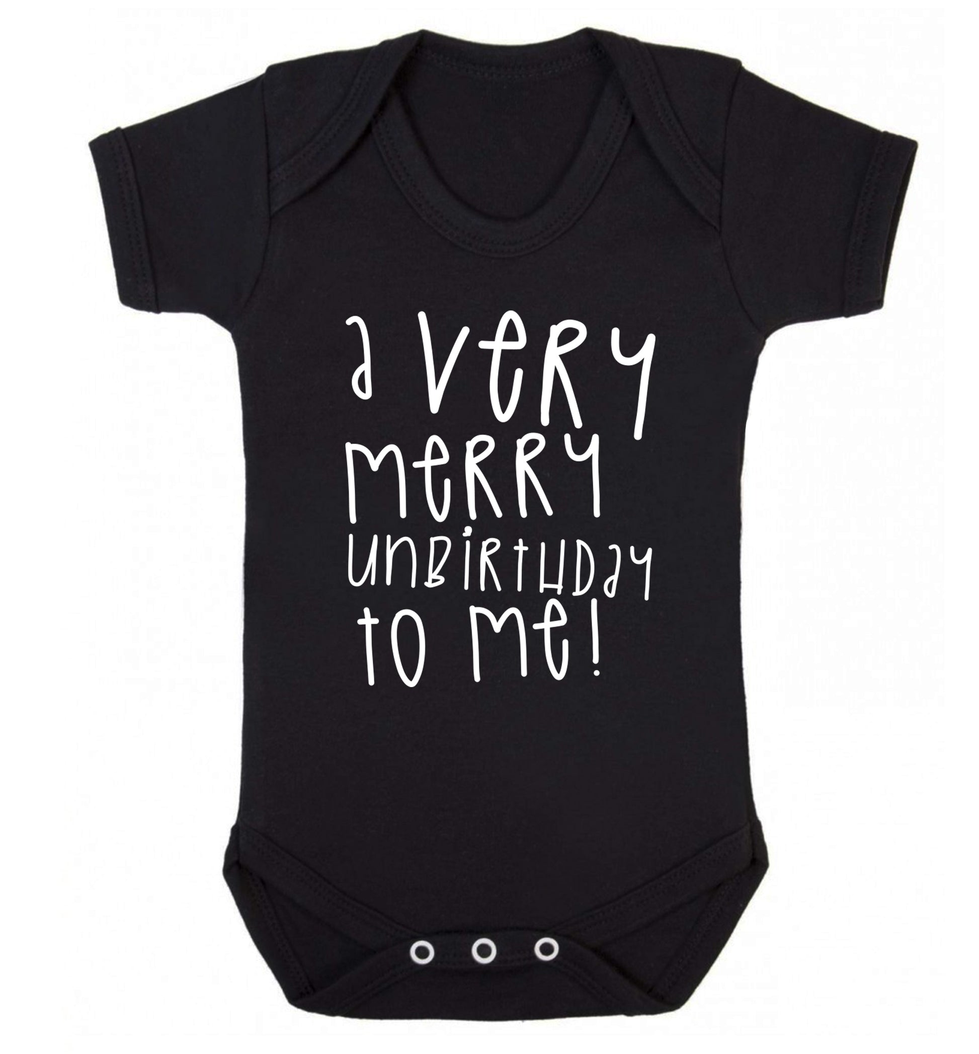 A very merry unbirthday to me! Baby Vest black 18-24 months