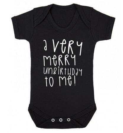 A very merry unbirthday to me! Baby Vest black 18-24 months