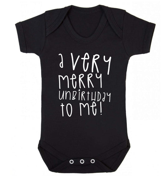 A very merry unbirthday to me! Baby Vest black 18-24 months