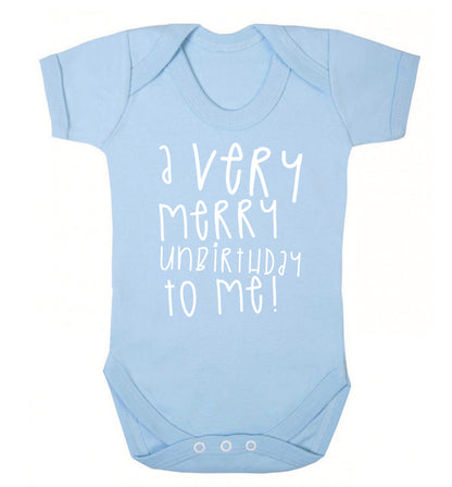 A very merry unbirthday to me! Baby Vest pale blue 18-24 months