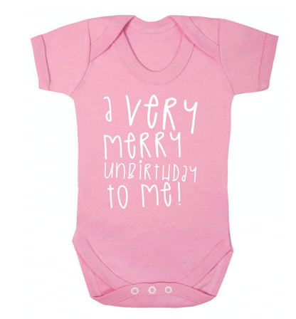 A very merry unbirthday to me! Baby Vest pale pink 18-24 months
