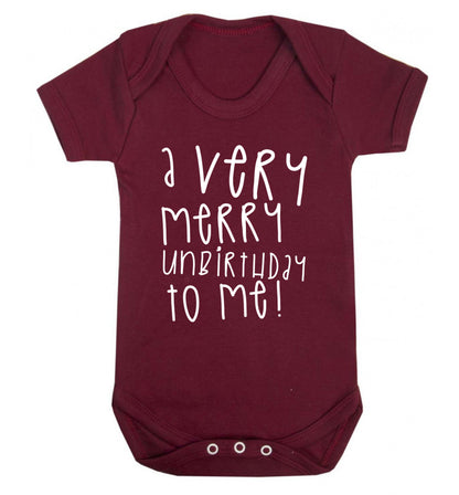 A very merry unbirthday to me! Baby Vest maroon 18-24 months