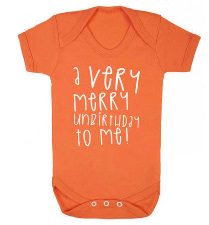 A very merry unbirthday to me! Baby Vest orange 18-24 months