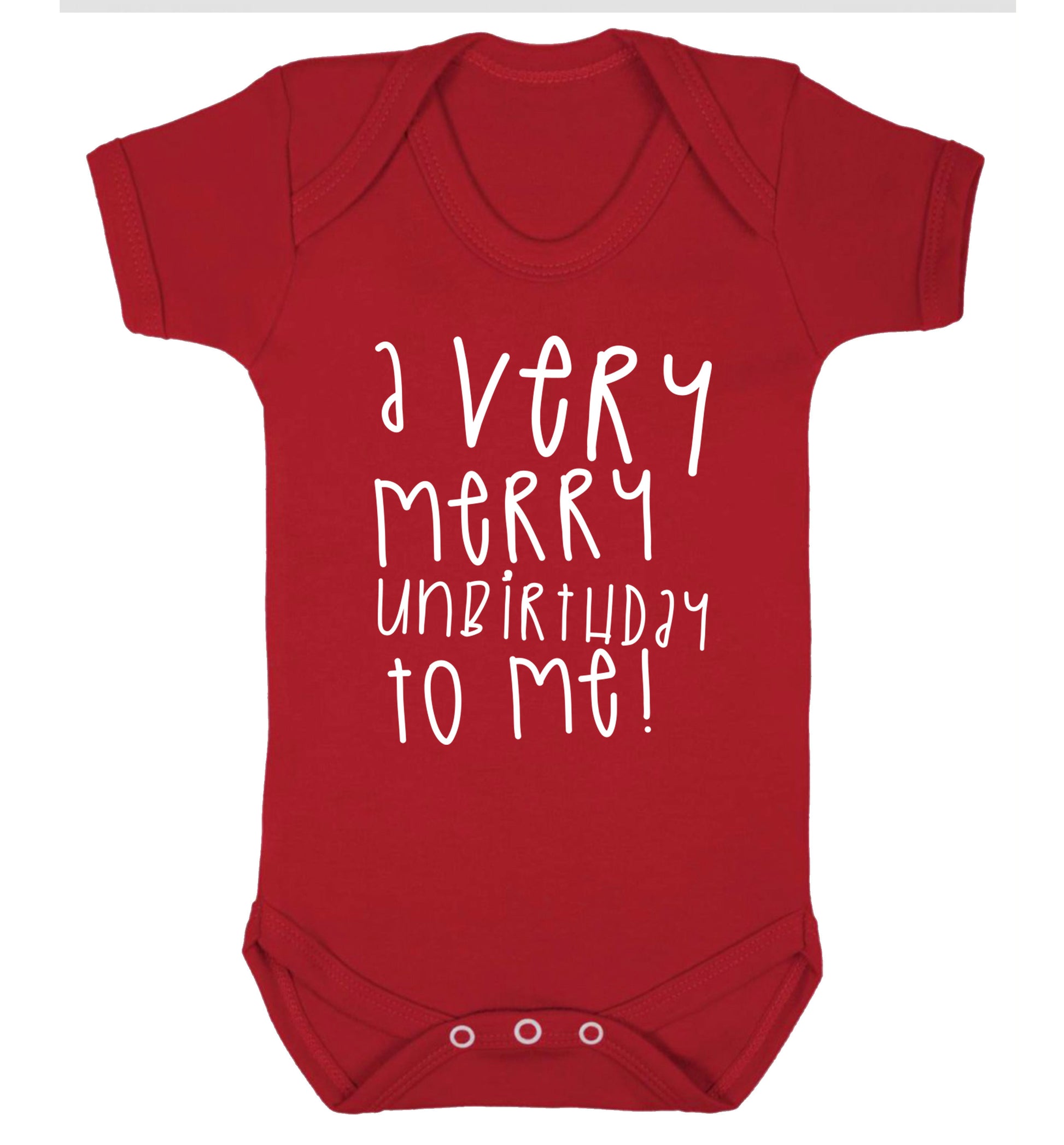 A very merry unbirthday to me! Baby Vest red 18-24 months