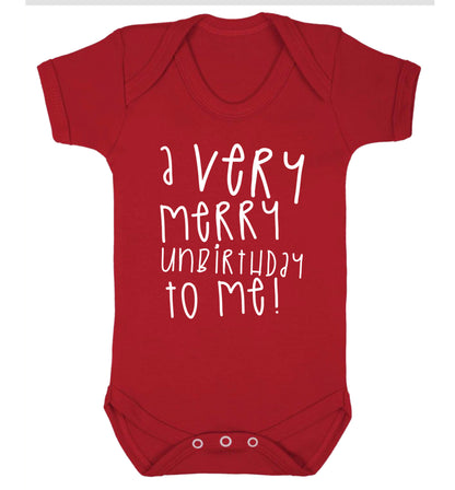 A very merry unbirthday to me! Baby Vest red 18-24 months
