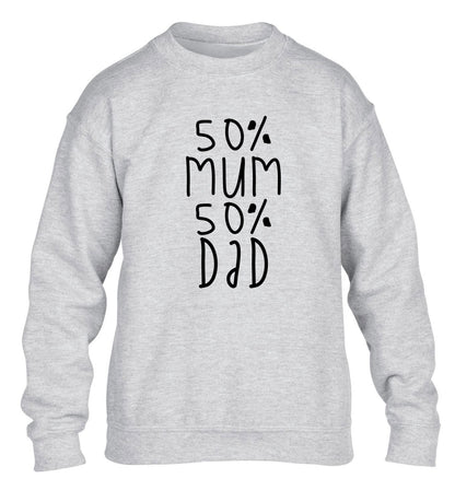 50% mum 50% dad children's grey sweater 12-14 Years