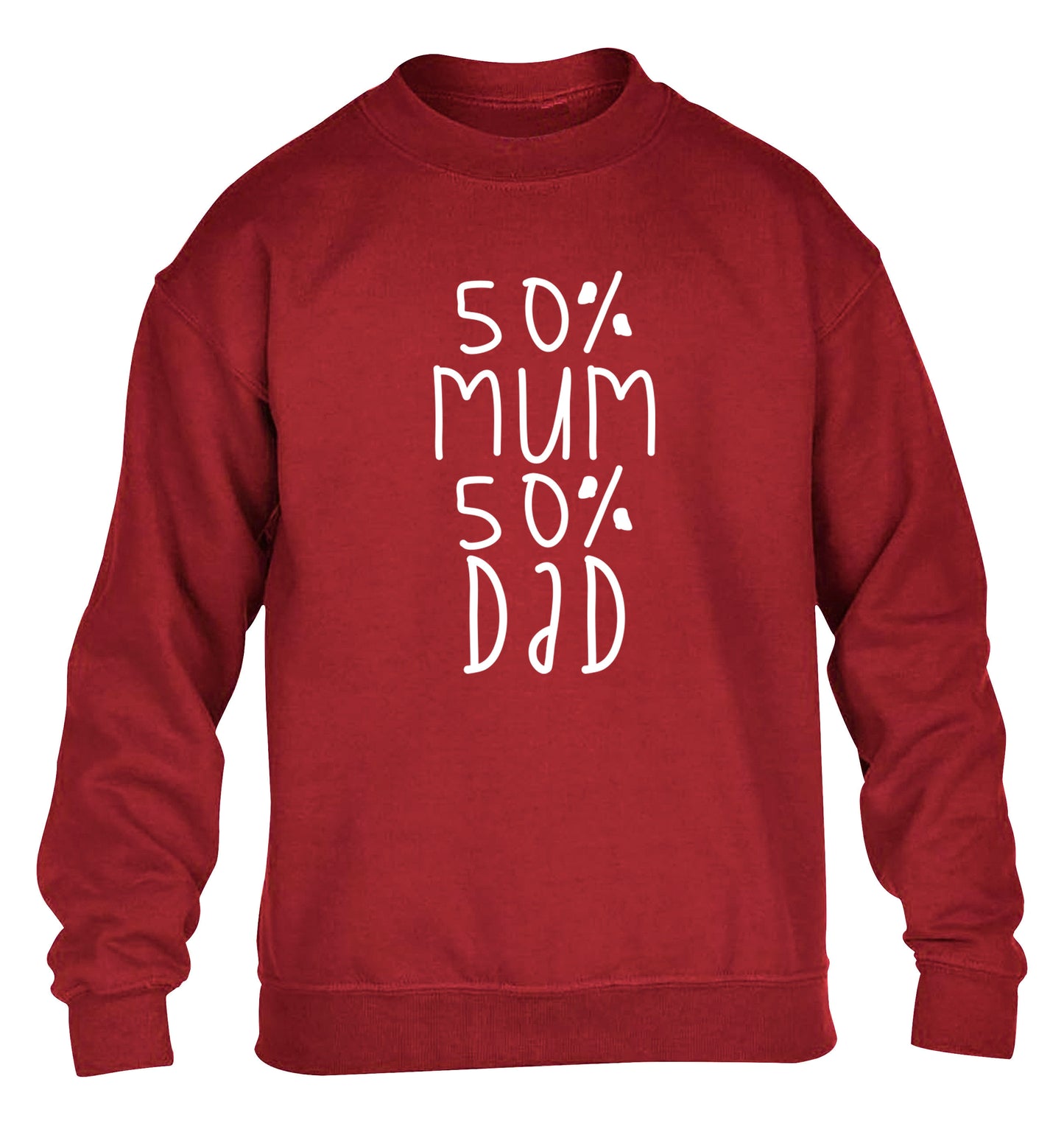 50% mum 50% dad children's grey sweater 12-14 Years