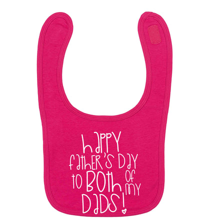 Happy Father's Day to both of my dads dark pink baby bib
