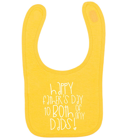 Happy Father's Day to both of my dads yellow baby bib