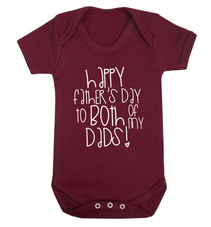 Happy father's day to both of my dads Baby Vest maroon 18-24 months