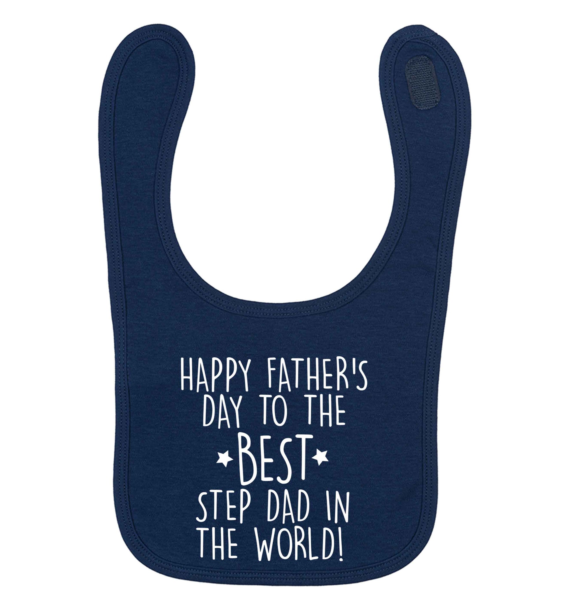 Happy Father's Day to the best step dad in the world! navy baby bib