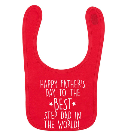 Happy Father's Day to the best step dad in the world! red baby bib