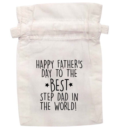 Happy Father's Day to the best step dad in the world! | XS - L | Pouch / Drawstring bag / Sack | Organic Cotton | Bulk discounts available!